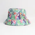Tropical toucan print bucket hat for summer outdoor sun protection and foldable fisherman use. - One Size (56-58cm) / Toucan Print