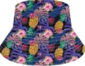 Sombrero de cubo con estampado tropical para hombres y mujeres, sombrero de sol plegable. - Talla única(56-58cm) / Estampado Oscuro