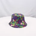 Stylish tropical print bucket hat women men fashion summer beach sun protection cap - Retro Style 10