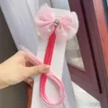 Kids colorful wig braided hair clip cute pink mesh bow rhinestone girls hair accessory - Bowknot Style / Pink Bow Gradient Pink
