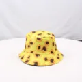 Sombrero de pescador con estampado de girasol mujer hombre verano proteccion solar algodon - M (56-58cm) / Amarillo