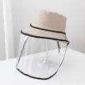 Sombrero protector multifuncional con visiera transparente, antivento y diseño práctico. - Talla Única / Caqui