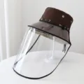 Cappello da pescatore marrone all'aperto con visiera protettiva trasparente rimovibile. - Taglia Unica (54-58cm) / Caffè Con Visiera