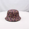 Bunte psychedelische Augenprint Anglerhut Retro Mode vielseitige Freizeit Beckenhut für Damen - Einheitsgröße / Stil 4 (Silber Herz Kette)
