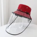 Cappello protettivo esterno con visiera trasparente rimovibile anti goccia sicurezza - Taglia Unica (54-58cm) / Rosso Vino Con Visiera