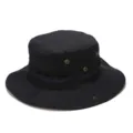 Sombrero de pescador negro al aire libre con ojales transpirables para pesca y senderismo. - Talla única / Negro
