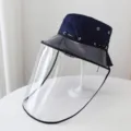 Cappello da pescatore blu scuro con visiera trasparente rimovibile protezione antispruzzo - Taglia Unica (54-58cm) / Blu Marino Con Visiera