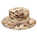 Digital camouflage outdoor sun protection boonie hat fishing hiking tactical bucket hat - One Size / Cream White Gold Foil