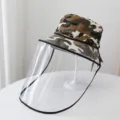 Cappello da pesca mimetico con visiera trasparente rimovibile anti-goccia esterno. - Taglia Unica (54-58cm) / Mimetico Giallo Con Visiera