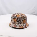 Vintage Print Bucket Hat für Damen, lässiger tropischer Blatt Mode Sonnenhut stilvoll. - Einheitsgröße / Leopard Khaki