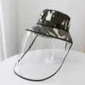 Cappello da pescatore mimetico con visiera protettiva trasparente rimovibile anti goccia - Taglia Unica (54-58cm) / Mimetico Nero Verde Con Visiera