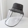 Sombrero de pescador protector para exteriores con visera transparente desmontable. - Talla Única (54-58cm) / Gris Oscuro Con Escudo