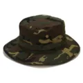Unisex camo boonie hat outdoor fishing hiking tactical bucket hat woodland camouflage. - One Size / Green Gradient