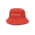 Sombrero de pescador rojo clásico para adultos, gorro de sol unisex de algodón con bordado. - M (56-58cm) / Estilo 1