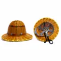 Elmetto di Sicurezza in Bambù Fatto a Mano Casco Protettivo Traspirante per Cantiere - Regolabile / Cappello Rotondo Con Piastra in Acciaio