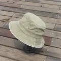 Sombrero de pescador vintage lavado caqui para hombre y mujer, sombrero de sol casual. - M (56-58cm) / Verde