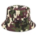 Outdoor camo bucket hat with adjustable drawstring and metal eyelets, sun protection style. - L (58-60cm) / Purple Camo