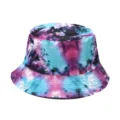Stylish multi-color tie-dye bucket hat for women, outdoor sun protection fashion cap. - Color 6
