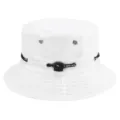 Sombrero de pescador blanco para protección solar al aire libre con cordón ajustable. - L (58-60cm) / Blanco