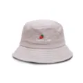 Beige bucket hat for adults with cute strawberry and embroidery design, perfect for summer. - M (56-58cm) / Style 8