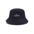Black embroidered bucket hat, stylish strawberry pattern casual summer sun protection cap. - M (56-58cm) / Style 10