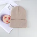 Berretto in maglia tinta unita per inverno, cappello in lana caldo uomo e donna, stile casual comodo. - Taglia unica / Beige