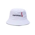White bucket hat casual embroidered cotton sun hat for men and women everyday wear. - M (56-58cm) / Style 16
