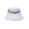 White bucket hat for men and women, casual cotton sun hat with cute smiley face and embroidery. - M (56-58cm) / Style 18