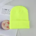 Berretto in maglia giallo neon cappello invernale caldo in lana uomo donna stile semplice. - Taglia unica / giallo fluorescente