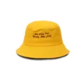 Yellow cotton bucket hat with embroidery letters casual unisex sun protection outdoor hat summer - M (56-58cm) / Style 22
