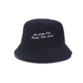 Black bucket hat for adults, unisex embroidered design, casual foldable basin hat streetwear. - M (56-58cm) / Style 25