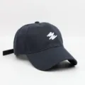 Classic letter embroidered baseball cap for women, outdoor sun protection adjustable hat. - Navy Blue
