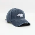 Gorra de béisbol retro lavada para mujer, sombrero vintage de algodón con bordado de corazón. - Circunferencia de Cabeza Normal [54-59CM] / Azul marino