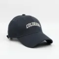 Close-up detail of dark baseball cap with white embroidered Colorado letter design. - Normal Head Circumference [54-59CM] / Navy Blue