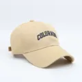 Gorra de béisbol beige con letras Colorado bordadas, sombrero de sol de algodón detallado. - Circunferencia de Cabeza Normal [54-59CM] / Caqui Oscuro