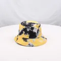 Cappello da pescatore tie dye giallo nero cappello da sole streetwear stampa moda - Stile 7