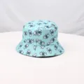 Sombrero azul estampado con ojos, elegante gorra de sol para viajes al aire libre y uso diario. - Azul cielo