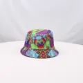 Reversible bucket hat with psychedelic print, vintage sun protection fashion accessory for casual wear - Retro Style 8
