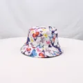 Stilvoller Schmetterlingsdruck Fischerhut für Sonnenschutz im Sommer, Freizeitkleidung. - Retro Stil 3