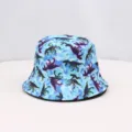 Blue dinosaur print bucket hat, casual sun protection outdoor fashion fisherman hat for men and women - One Size / Blue