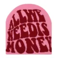 Pink knit beanie winter hat with letter pattern warm cozy casual streetwear cute headwear - Pink
