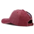 Gorra de béisbol vintage lavada para coleta, sombrero retro desgastado con apertura trasera. - Burdeos
