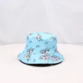 Light blue summer bucket hat with cute koala print, casual sun protection sunhat for women. - Sky Blue