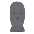 Detail view of the gray knitted balaclava mask, showing texture and three-hole design. - Dark Gray