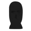 Black 3-hole balaclava knit ski mask winter warm windproof outdoor tactical face cover. - Black