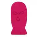 Pink knitted balaclava 3-hole ski mask winter windproof warm face cover knit cap design. - Rose Red
