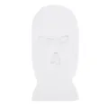 White knitted balaclava winter warm woolly ski mask windproof three hole cap for outdoor sports. - White