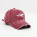 Gorra De Béisbol Vintage Lavada Burdeos Corazón Bordado Sombrero De Sol Ajustable - Circunferencia de Cabeza Normal [54-59CM] / Burdeos