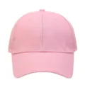 Detailed close-up view of the pink mesh baseball cap showing fine breathable fabric. - Pink