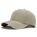 Vintage washed distressed cotton baseball cap, ideal for outdoor sun protection. - Light Khaki
